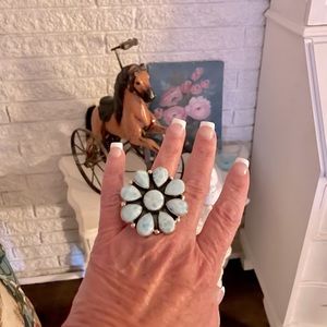 Larimar and sterling silver ring